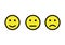 Emoticons, vector. Happy, neutral and sad.