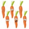 Emotion cartoon carrot vegetables set 009