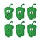 Emotion cartoon green pepper vegetables set 005