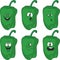 Emotion cartoon green pepper vegetables set 014