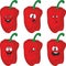 Emotion cartoon red pepper vegetables set 013