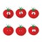 Emotion cartoon red tomato vegetables set 007