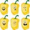 Emotion cartoon yellow pepper vegetables set 012