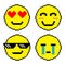 Emotion emoji pixel art, Pixel art emoji icon set