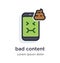 Emotion phone bad, content, turd, nauseous, green, nasty illustration Icon.