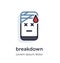 Emotion phone crack, broke, repair, injury, treatment illustration Icon.