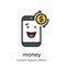 Emotion phone earnings, money, withdrawal, transfer, funds, dollar, payment, operation , bank, account illustration Icon