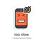 Emotion phone problems, glitches, virus, firmware, os, snail, slowly, friezes, annoying, work, illustration Icon.
