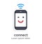 Emotion phone Wi-Fi, signal, good, starting, network, illustration Icon.