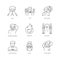 Emotion pixel perfect linear icons set