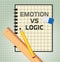 Emotion Versus Logic Report Illustrates The Difference Between Head And Heart - 3d Illustration