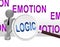 Emotion Vs Logic Magnifier Depicts The Logical Compared With Emotional Mind - 3d Illustration