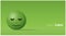 Emotional background with calm green face emoji , vector