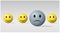 Emotional background with sad face ball among happy face balls