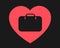 Emotional baggage - love heart with lugagage as trouble, difficulty, problem and trouble in romance, romantic relationship and par