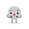 Emotional coin scared character. Funny vector cartoon money