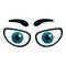 Emotional eyes icon, cartoon style