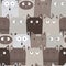 Emotional gray cats creates a cute modern seamless pattern with pets for textiles.