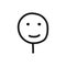 Emotional hand-drawn sticker. Smiling internet meme isolated on white background. Doodle style. Vector illustration