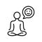 Emotional Harmony Balance Line Icon. Wellbeing Calm Rest Pictogram. Emotion Smile, Training Relax in Yoga Lotus Pose