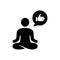 Emotional Harmony Balance Silhouette Icon. Wellbeing Calm Rest Pictogram. Emotion Smile, Training Relax in Yoga Lotus
