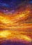 Emotional impressionism beautiful sunset over water Oil painting