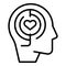 Emotional intelligence icon outline vector. Mental brain