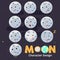 Emotional moon. character design with typographic - vector