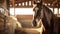 Emotional Sensitivity: A Horse In A Barn With Soft Shadows