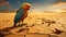 Emotional Sensitivity: A Richly Detailed 8k 3d Parrot In The Desert