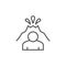 Emotional stress line outline icon