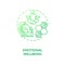 Emotional wellbeing green concept icon