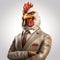 Emotionally Charged 3d Rooster Portrait In Suit Jacket And Tie