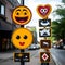 Emotionally charged signs creating an engaging atmosphere on the streets