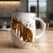 Emotionally Charged White Coffee Mug With Gold Splatter
