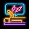 emotionally stressed person neon glow icon illustration