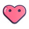 Emotionless heart smiley face 3d illustration