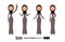 Emotions arab women set waving hand happy goodbye cartoon vector isolated on white