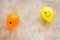 Emotions concept - happiness and overload sleepiness on the colored ballons