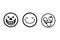 Emotions face expression line on white . Smile sadness