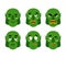 Emotions ogre. Set emoji expressions avatar green monster. Good