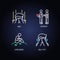 Emotions and personality traits neon light icons set