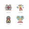 Emotions and personality traits RGB color icons set