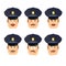 Emotions policeman icon. Set expressions avatar cop. Good and evil. Discouraged and cheerful. Face constable police