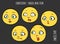 Emotions - shock and fear - vector set of emoji