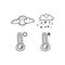 Emotions weather forecast - sunny and rainy weather, thermometer