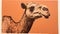 Emotive Camel Print On Orange Background - Large-scale Public Art