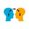 Empathy logo. Two people communicate. Psychology of interaction icon