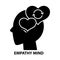 empathy mind icon, black vector sign with editable strokes, concept illustration