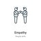 Empathy outline vector icon. Thin line black empathy icon, flat vector simple element illustration from editable people skills